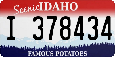ID license plate I378434