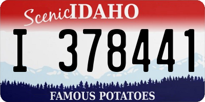 ID license plate I378441