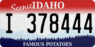 ID license plate I378444