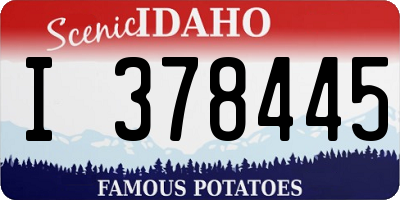 ID license plate I378445