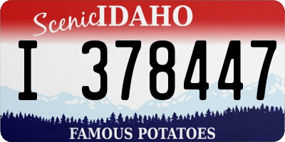 ID license plate I378447