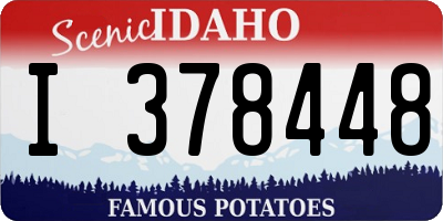 ID license plate I378448