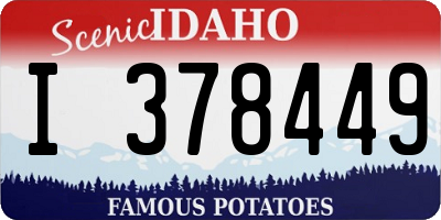 ID license plate I378449