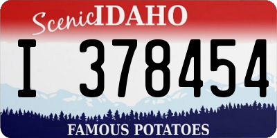 ID license plate I378454