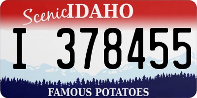 ID license plate I378455