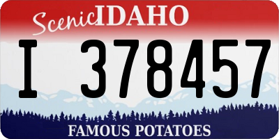 ID license plate I378457