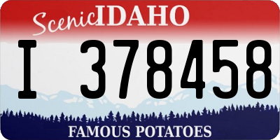 ID license plate I378458