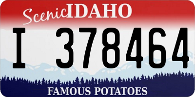 ID license plate I378464