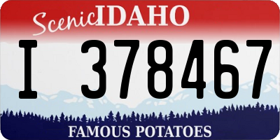 ID license plate I378467