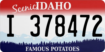 ID license plate I378472