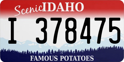 ID license plate I378475