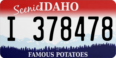 ID license plate I378478