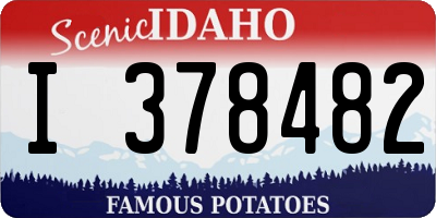 ID license plate I378482
