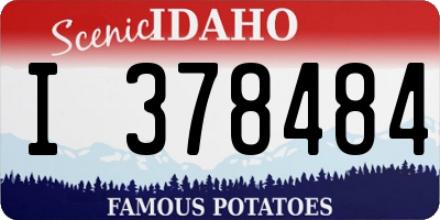 ID license plate I378484
