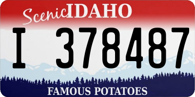 ID license plate I378487