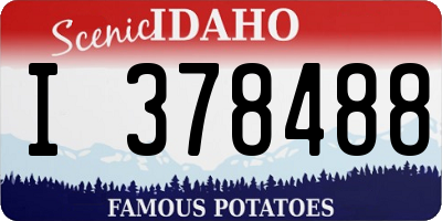 ID license plate I378488
