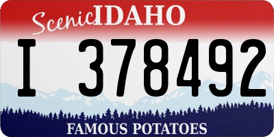 ID license plate I378492