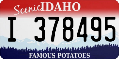 ID license plate I378495