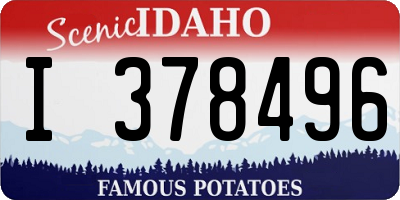 ID license plate I378496