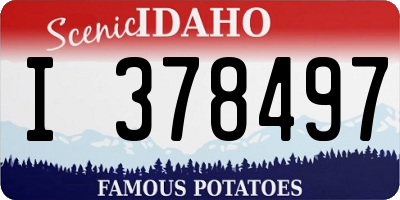 ID license plate I378497