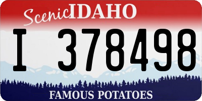 ID license plate I378498