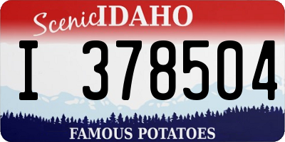 ID license plate I378504