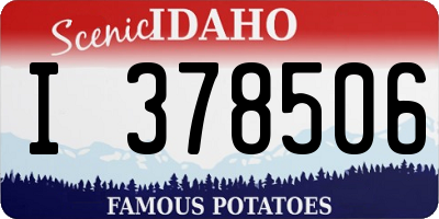 ID license plate I378506