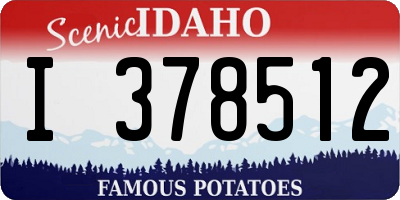 ID license plate I378512