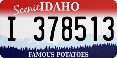 ID license plate I378513