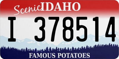 ID license plate I378514