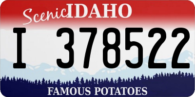 ID license plate I378522
