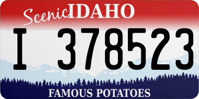 ID license plate I378523