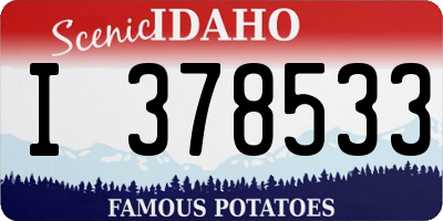 ID license plate I378533