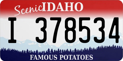 ID license plate I378534