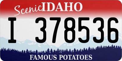 ID license plate I378536