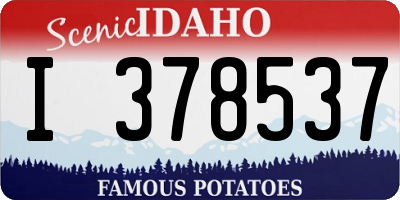 ID license plate I378537