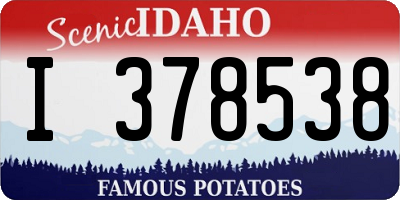 ID license plate I378538