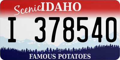 ID license plate I378540