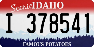 ID license plate I378541