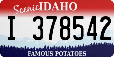 ID license plate I378542
