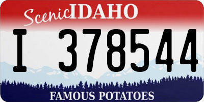 ID license plate I378544