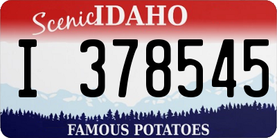 ID license plate I378545