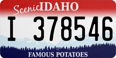 ID license plate I378546