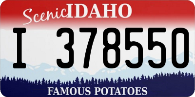 ID license plate I378550