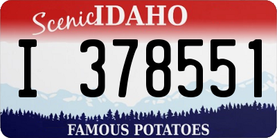 ID license plate I378551