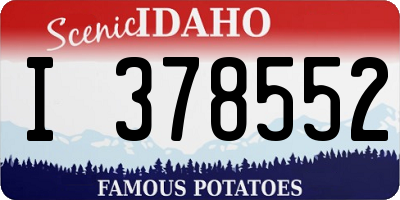 ID license plate I378552
