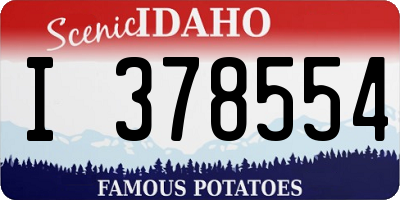 ID license plate I378554
