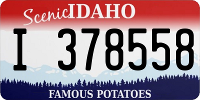 ID license plate I378558