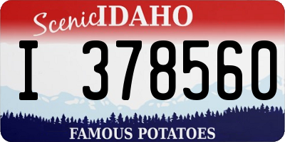 ID license plate I378560