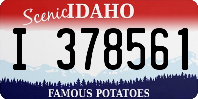 ID license plate I378561